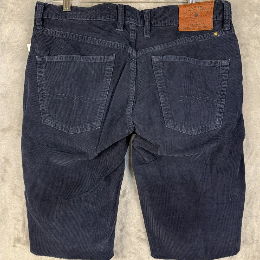 Lucky Brand Mens 221 Slim Straight Corduroy Shorts Navy Blue‎ Size 33